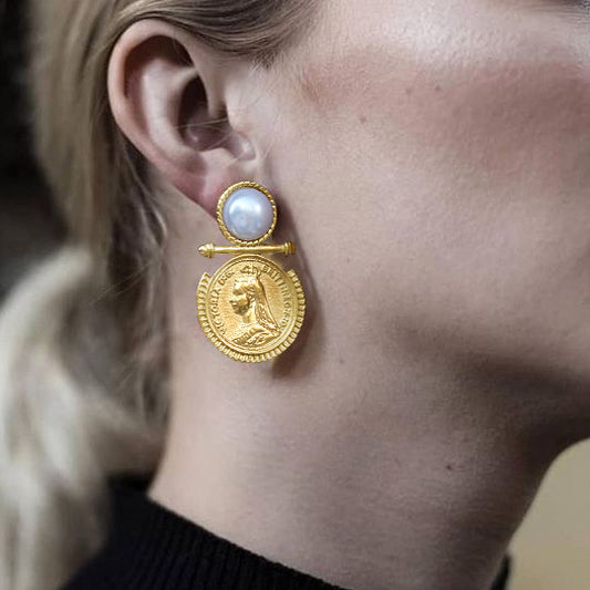 Geometric Stainless Steel Earrings with Plating Finish for Women Angel Motif Fashion Commuter Earrings