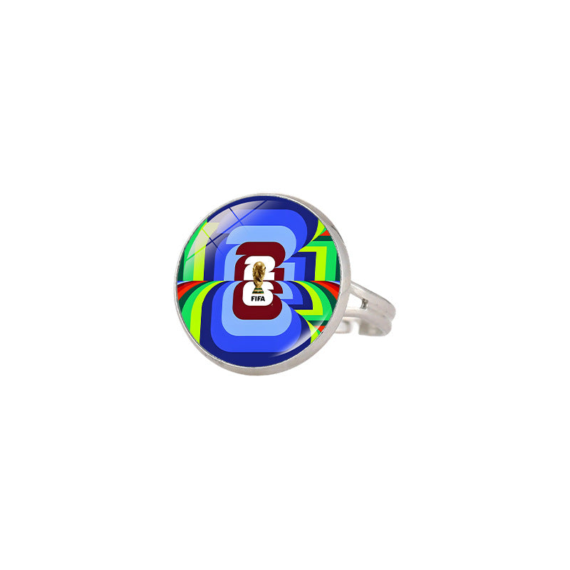 Anello sportivo geometrico in lega placcata, unisex, fascia regolabile