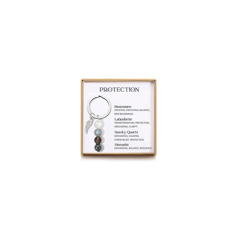 Vintage Heart Crystal Agate Alloy Keychain Charm