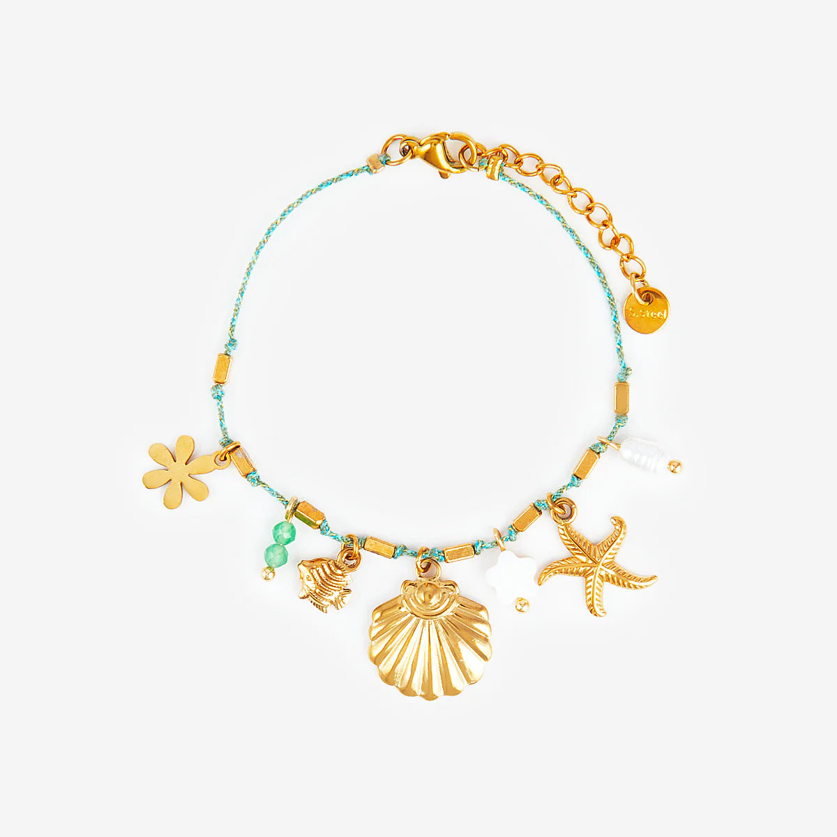 Fashion Unisex 18K Gold Plated Titanium Steel Necklace with Shell Starfish Whale Heart Pendants