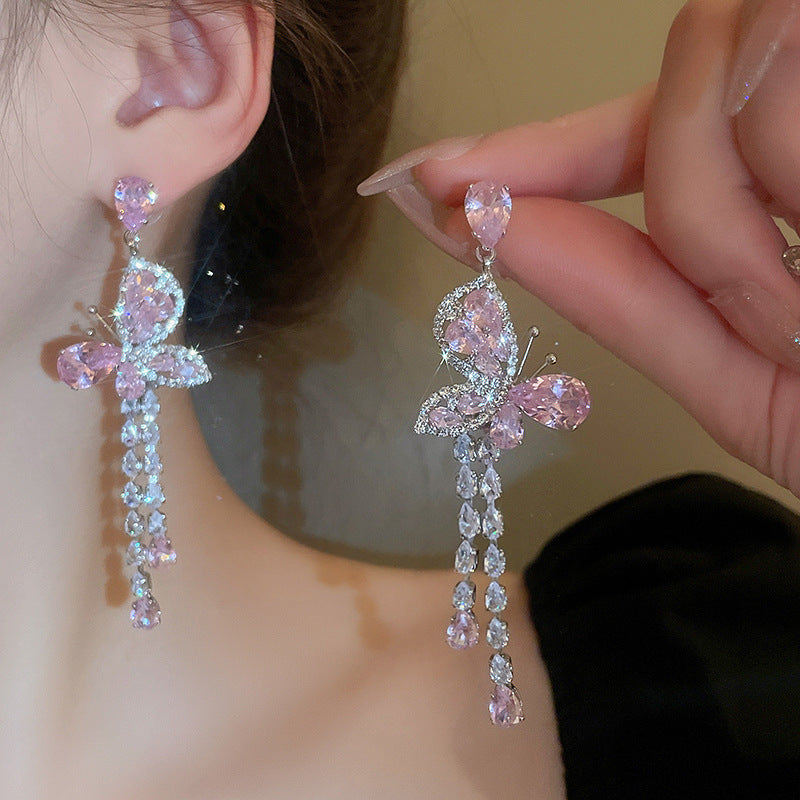 Pendientes de botón minimalistas florales de circonita en cobre chapado con postes de acero inoxidable para mujer