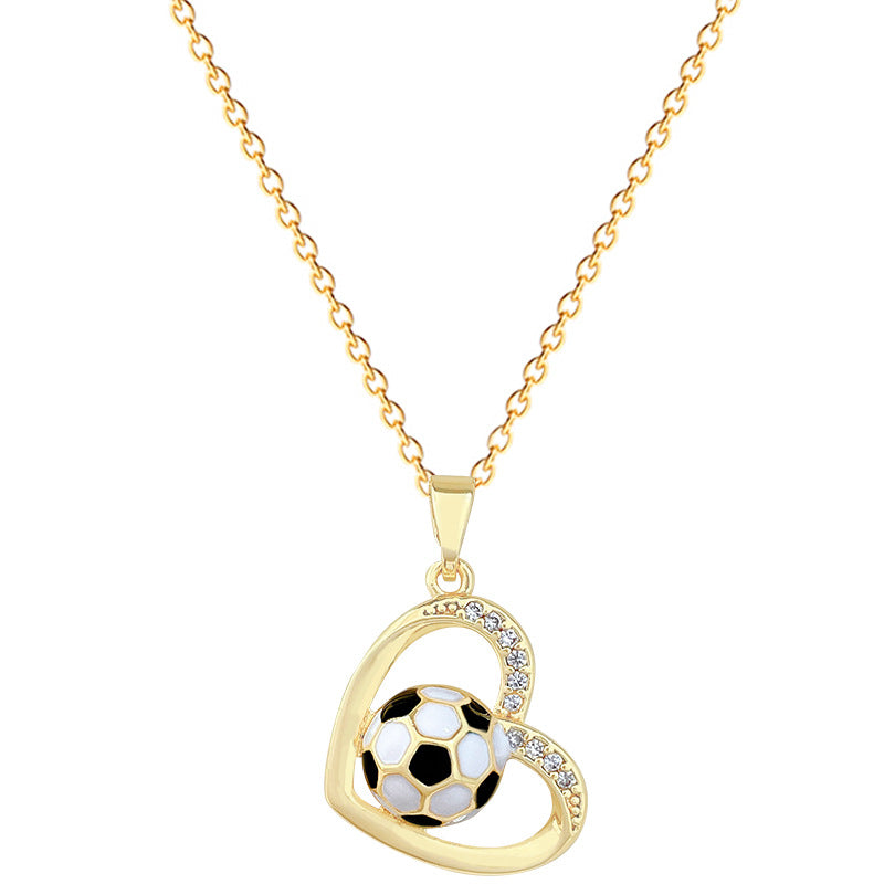 Sweet Luxury Heart Drip Oil Rhinestone Pendant Necklace Titanium Steel Cable Chain