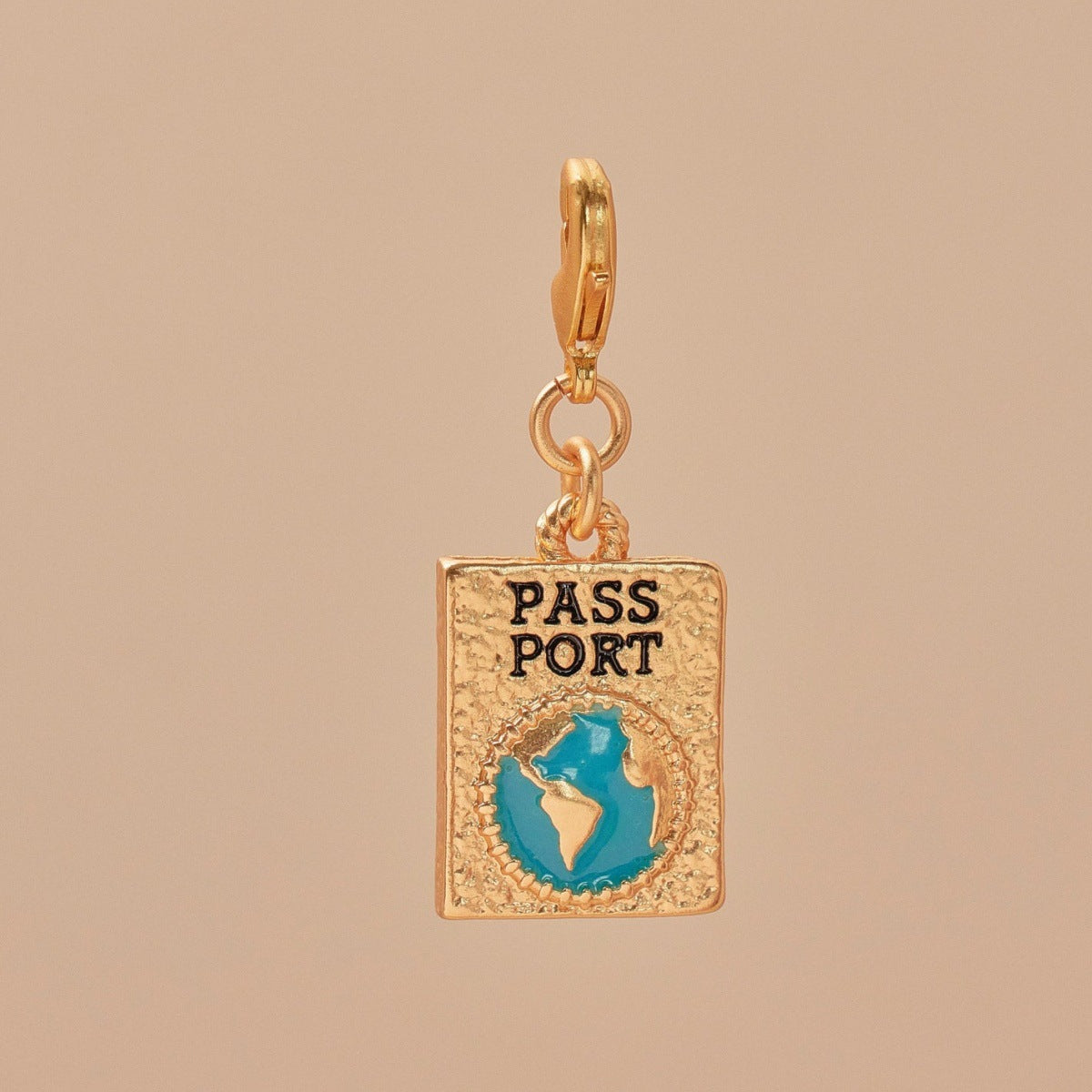 Vintage 18K Gold Plated Stainless Steel Airplane Pendant Charm Bar PVD