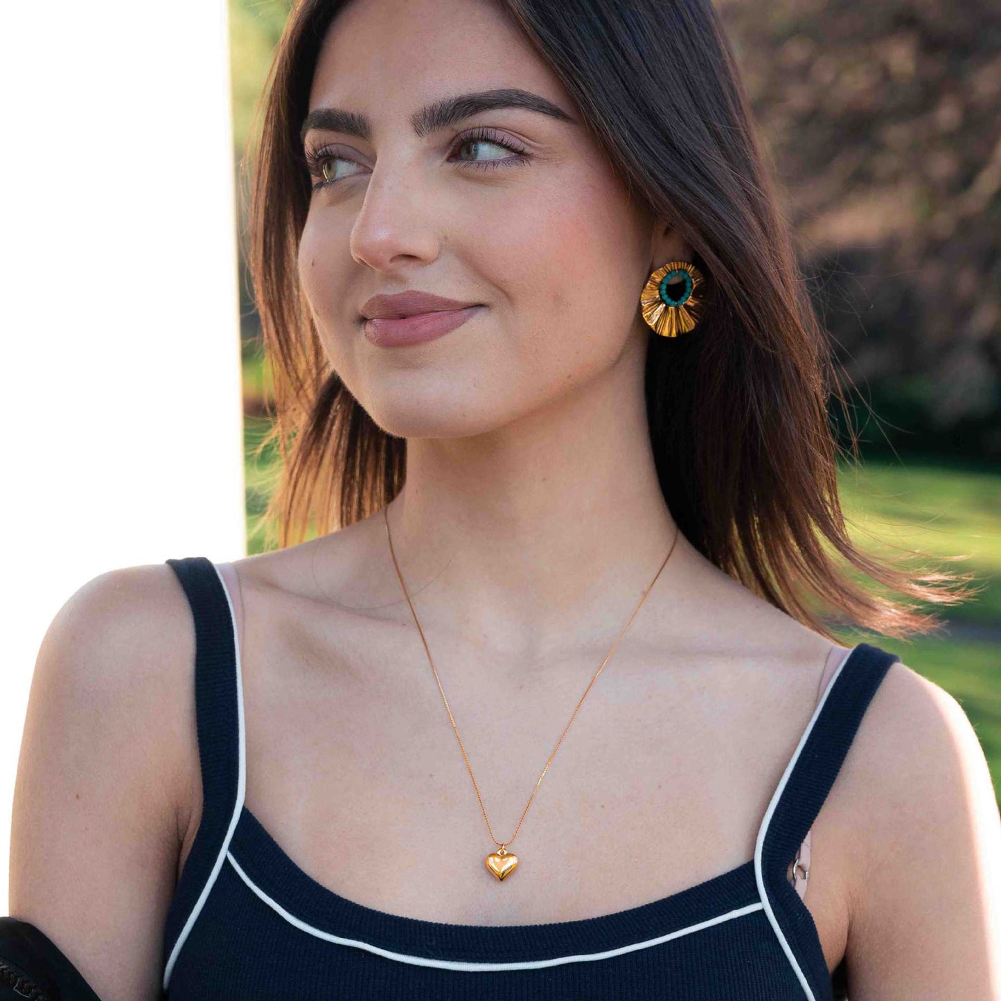 Minimalist Solid Stainless Steel Heart Pendant Necklace with Plated Finish for Women