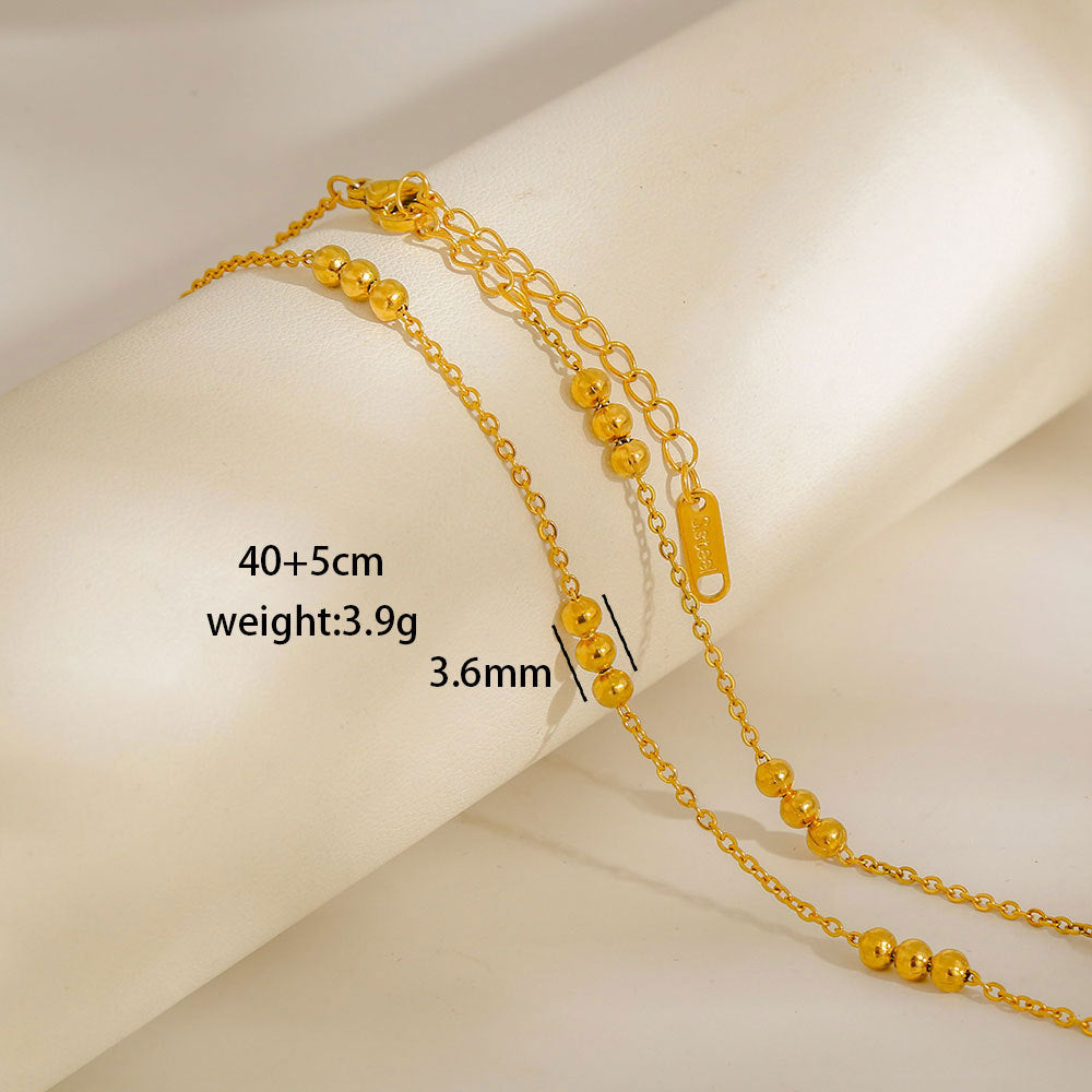 Collana con Ciondoli Geometrici Minimalisti in Acciaio al Titanio Placcato con Nappe, Charm Fai da Te per Donne