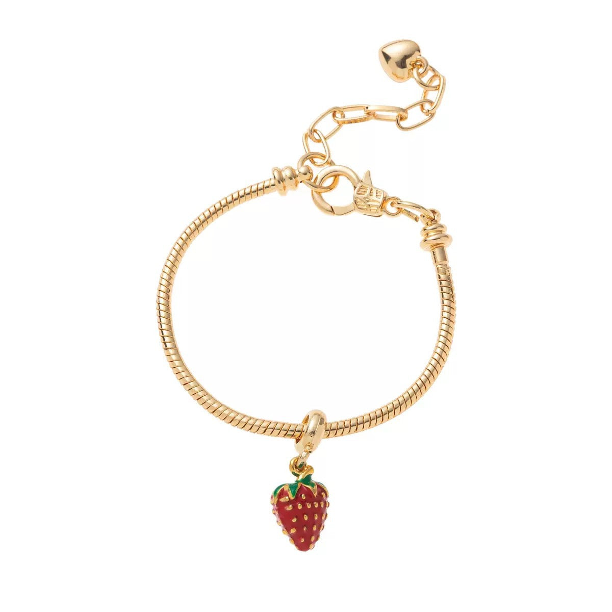 Bracciale da donna in acciaio inossidabile con ciondolo a goccia di olio colorato ed elegante a forma di frutta