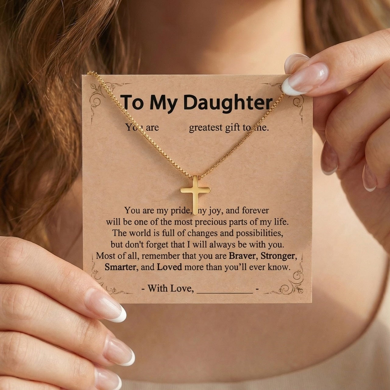 Minimalist Stainless Steel Cross Pendant Necklace Plated Box Chain Unisex Jewelry
