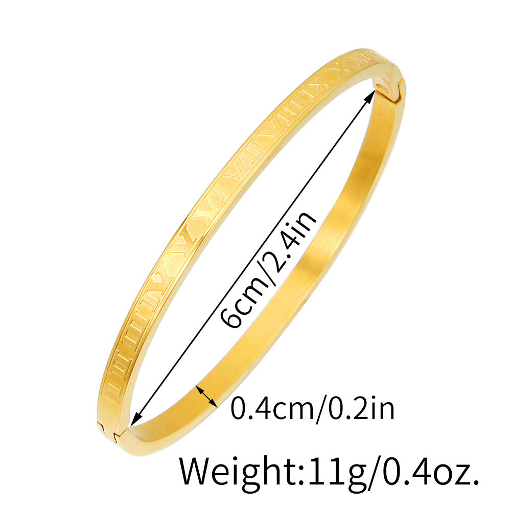 Punk Stainless Steel Plated Round Letter Bracelet
