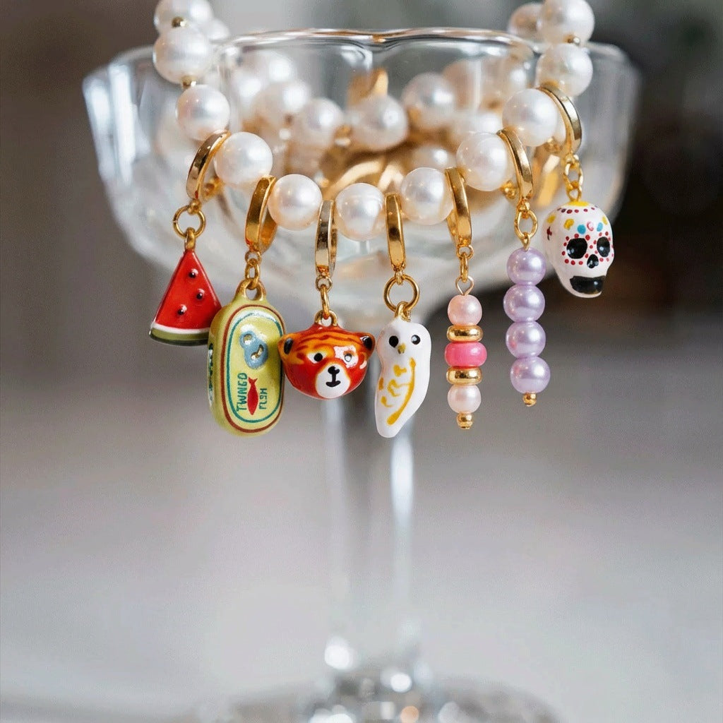 Vintage Streetwear Stainless Steel Skull Pendant Charm Bar with 18K Gold PVD Plating
