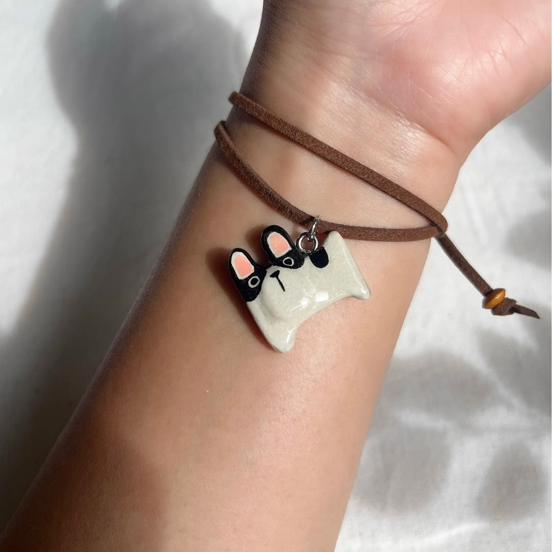 Luxury Casual 18K Gold Plated Titanium Steel Cat Animal Charm Bar