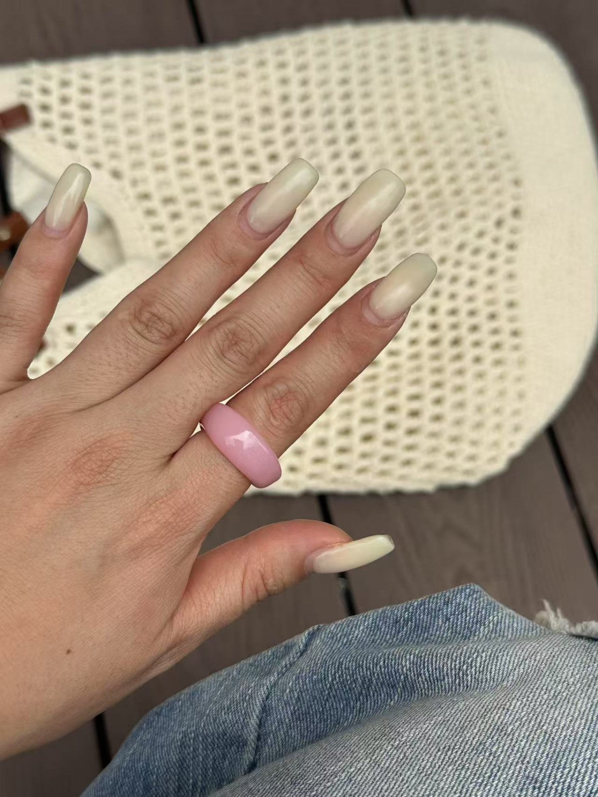 Vintage Casual Geometric Drip Oil Acrylic Ring