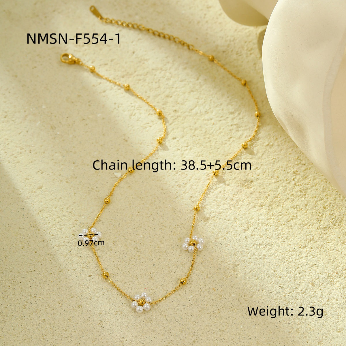 Collana alla clavicola floreale di tendenza con ciondolo geometrico in acciaio inossidabile con finitura galvanica per donna