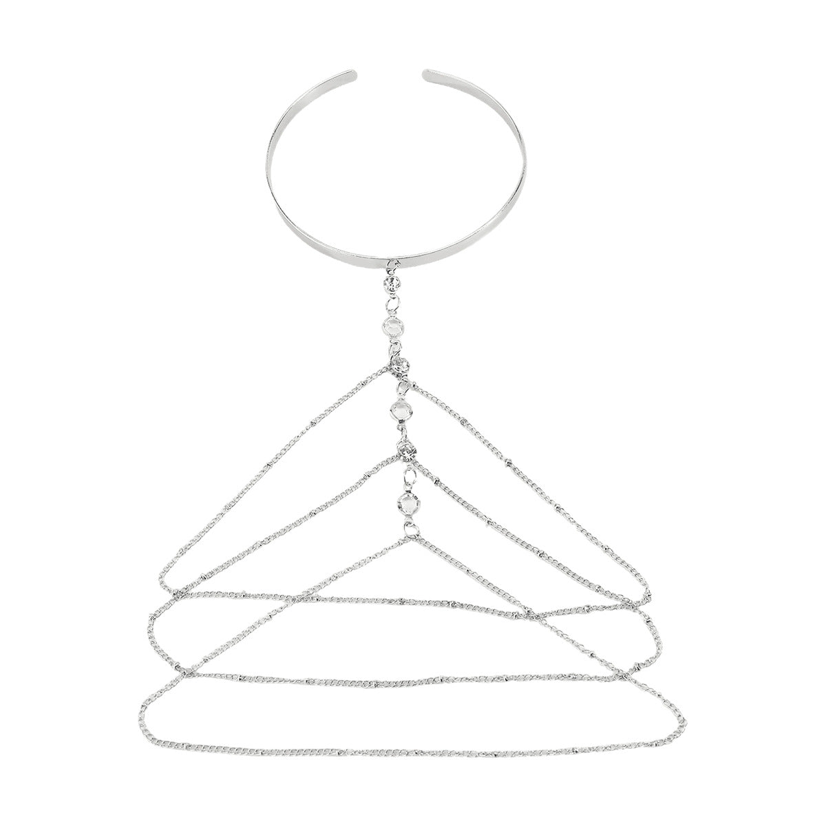 Brazalete Geométrico Minimalista con Colgante para Mujer con Diseño de Borla y Cadena, Brazalete de Hierro Electrochapado y Resina