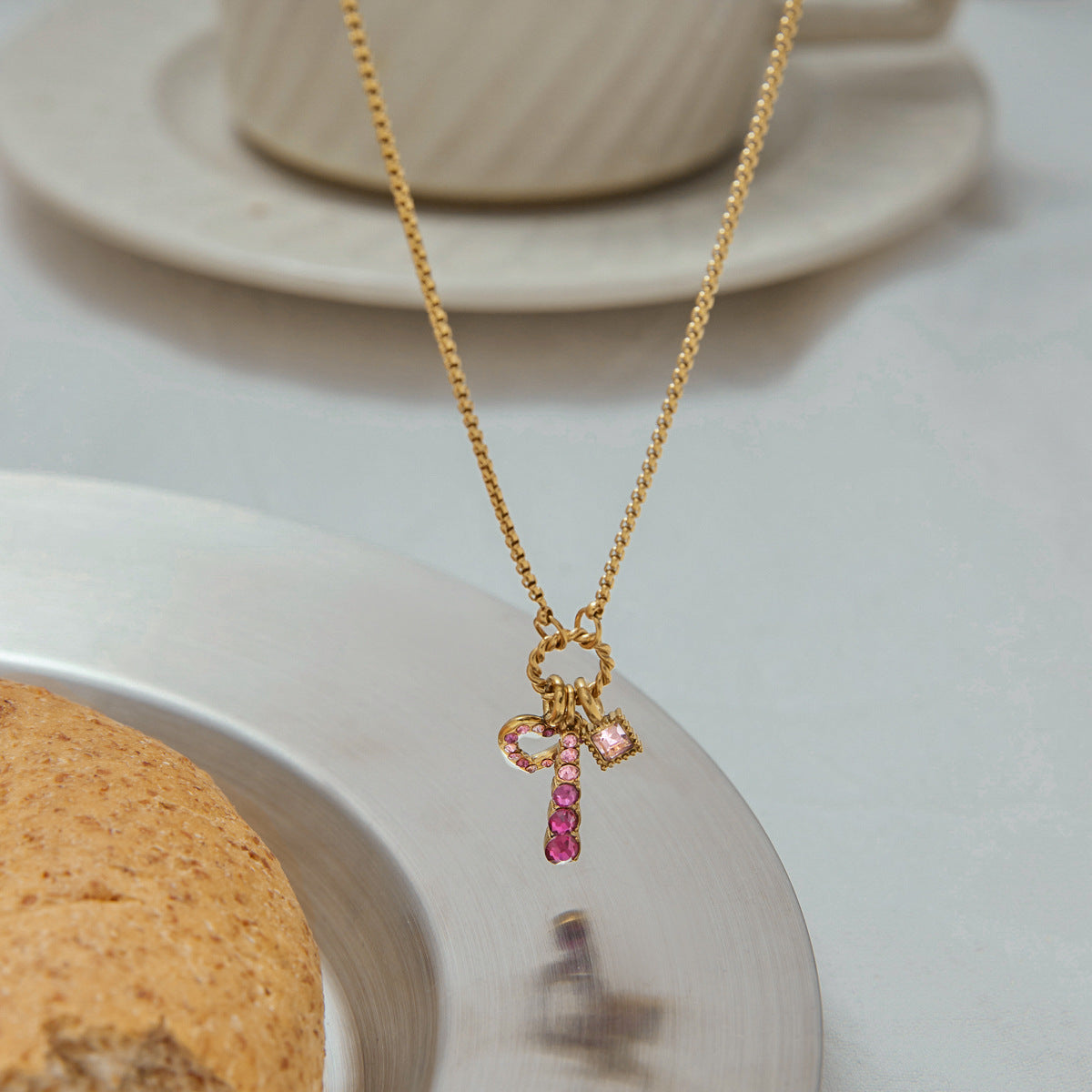 Elegant Minimalist Heart Cubic Zirconia Plated Stainless Steel Necklace for Women
