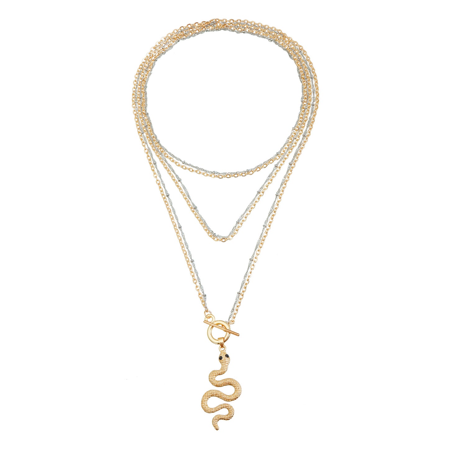 Collar con colgante de aleación con forma de serpiente estilo vintage y acabado chapado para mujer