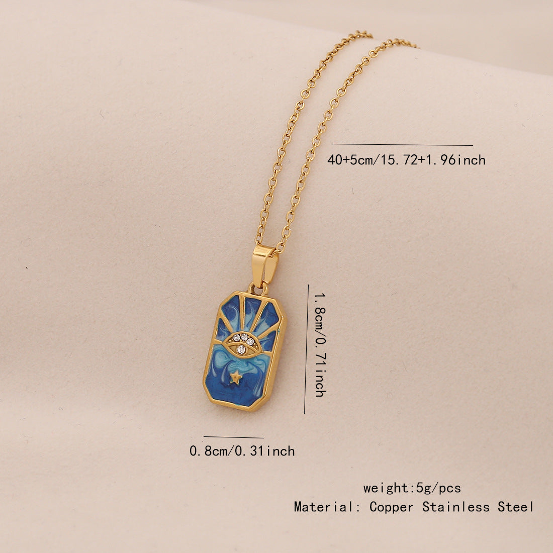Vintage Heart-Shaped Stainless Steel Pendant Necklace with Gold Plating and Tarot Design