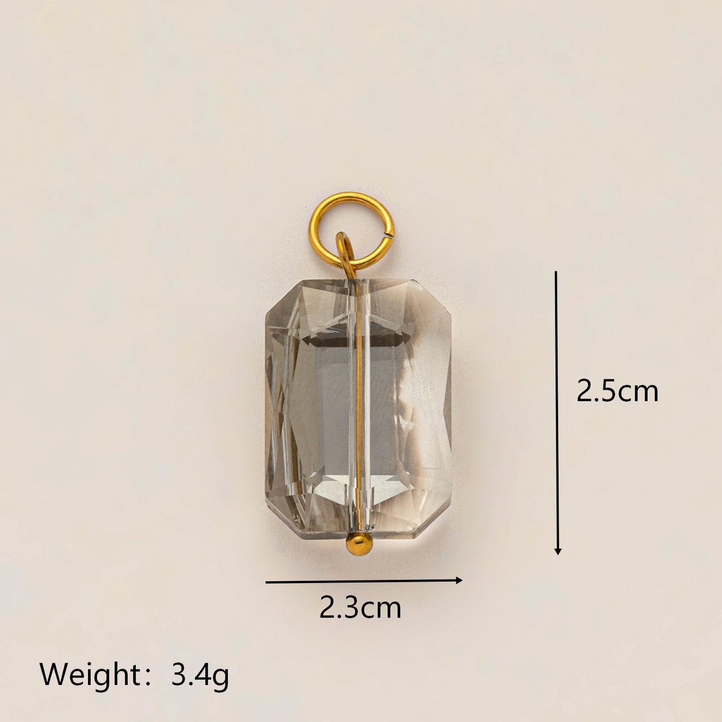 18K Gold Plated Oval Acrylic Pendant Stainless Steel PVD Ball Chain Necklace Charm Bar