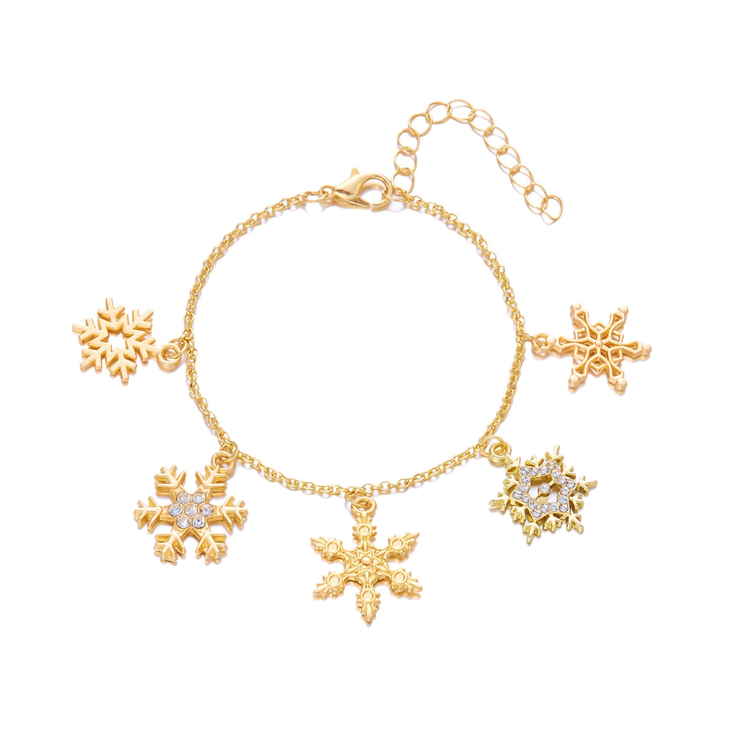 Set Collana e Bracciale da Donna Albero di Natale Fiocco di Neve Renna Campana Ciondolo Moda, Lega Placcata con Strass