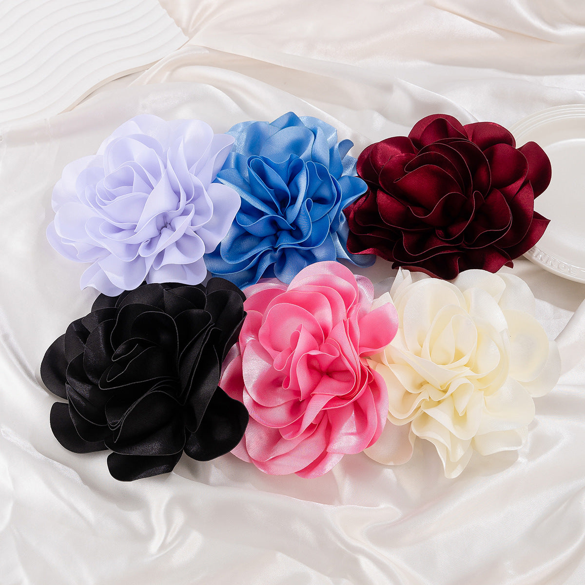Handmade Fabric Floral Brooch Pin for Women