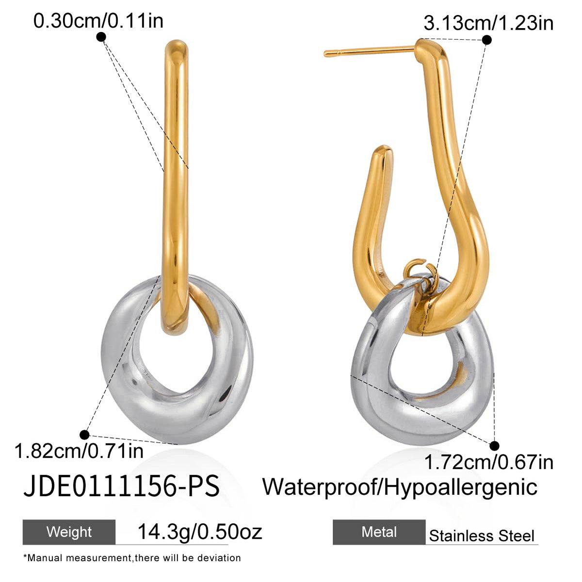 Minimalist Geometric Triangle Stainless Steel Plated Earrings for Women