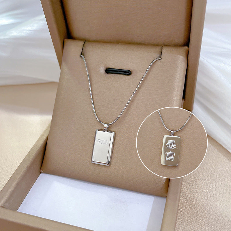 Collana in acciaio al titanio geometrica minimalista per unisex con catena irregolare