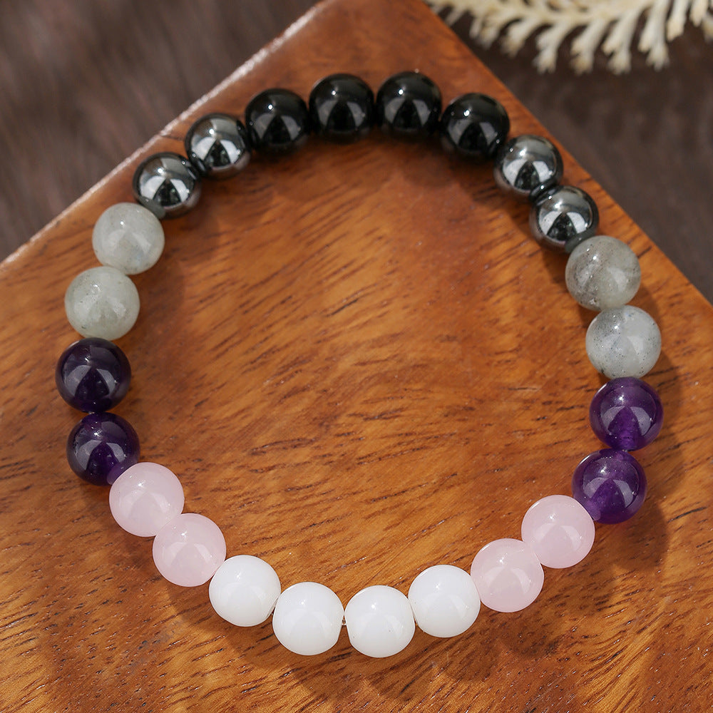 Natural Crystal Round Beaded Bracelet 8mm Handmade Stretch String