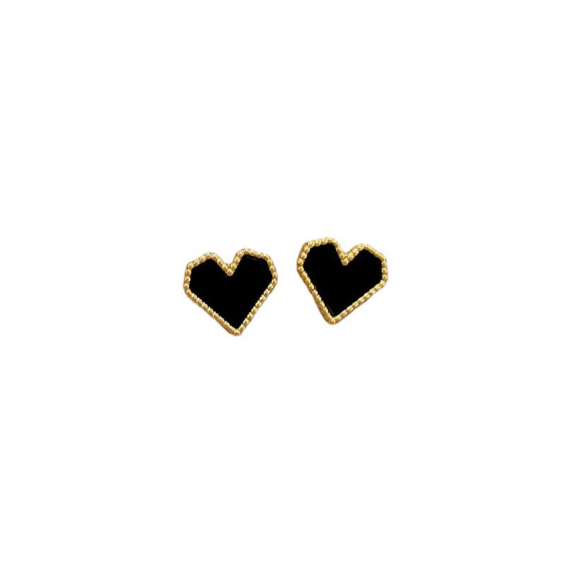 Minimalist Titanium Steel Heart-Shaped Shell Earrings for Women, Electroplated Cold-Tone Fashion Ear Jewelry for Parties and Daily Wear