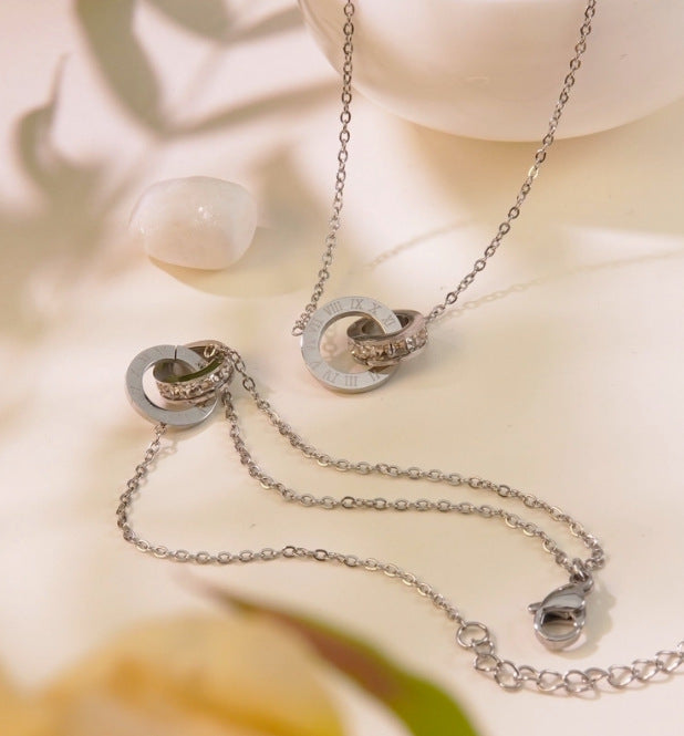 Set di orecchini e collana con ciondolo a goccia in acrilico a forma di cuore placcato in acciaio inossidabile, minimalista ed elegante, con catena a cavo