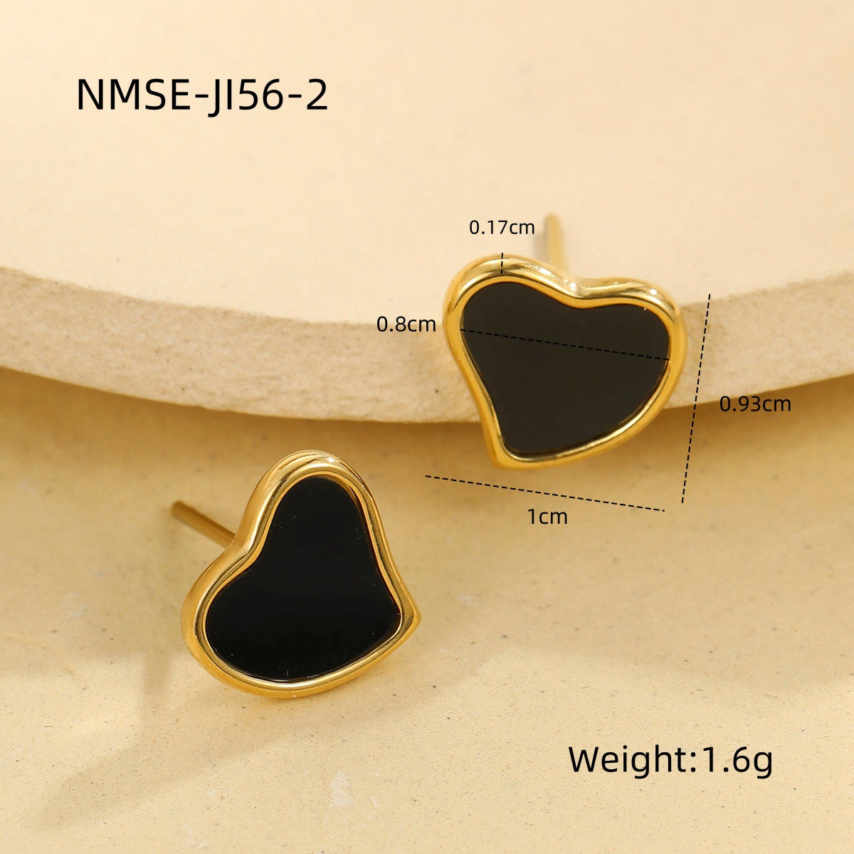 Set Collana e Orecchini da Donna Lusso Minimalista in Acciaio Inossidabile Placcato Oro a Forma di Cuore Stile Francese