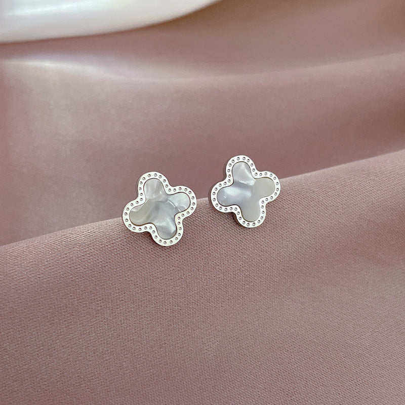 Minimalist Sweet Geometric Titanium Steel Plated Stud Earrings
