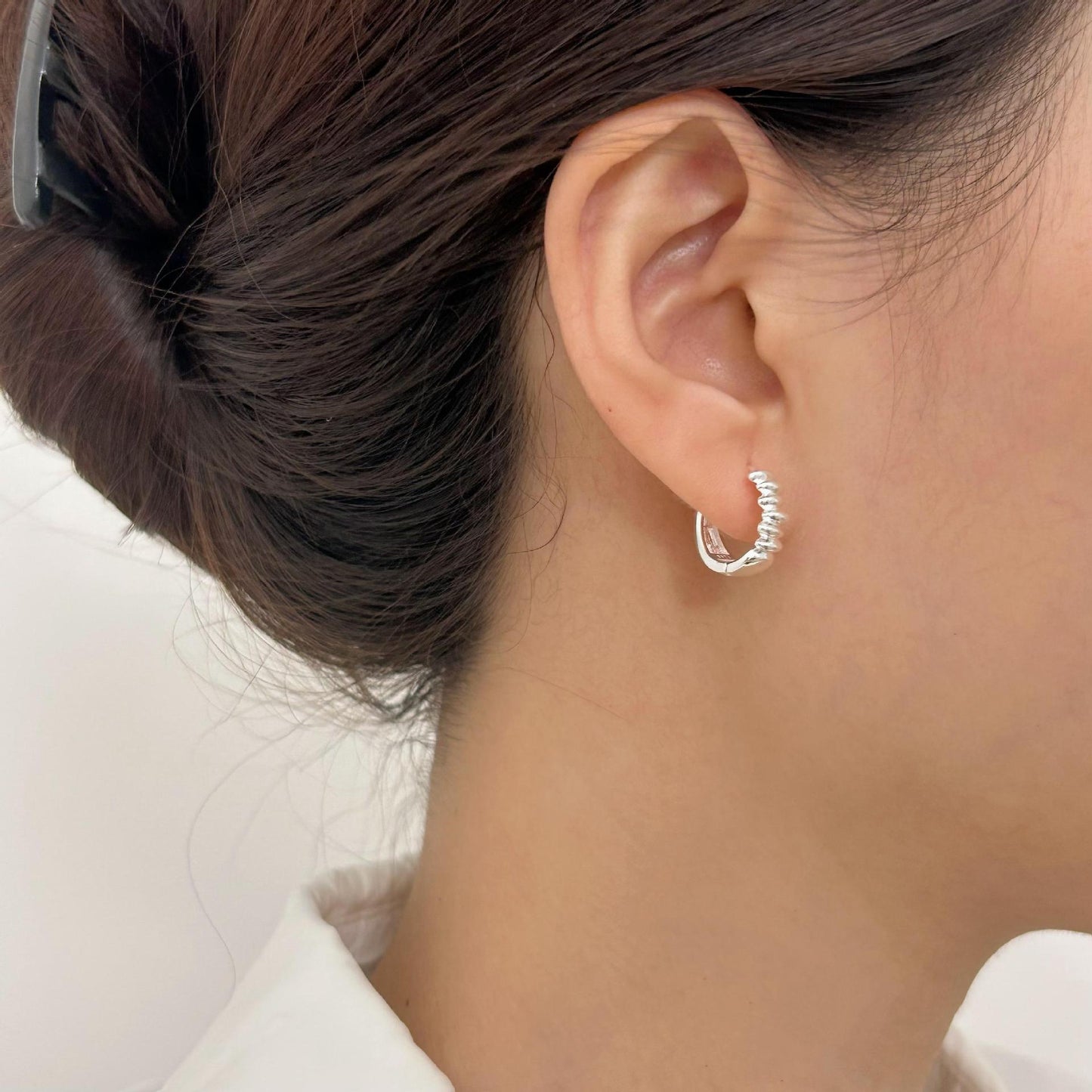Minimalist Olive Bead Earrings in 925 Sterling Silver with Plated Finish for Women
