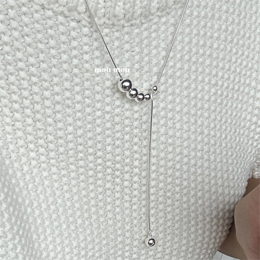 Minimalist Geometric Tulip Pendant Necklace in 925 Sterling Silver with Snake Chain Plating Finish