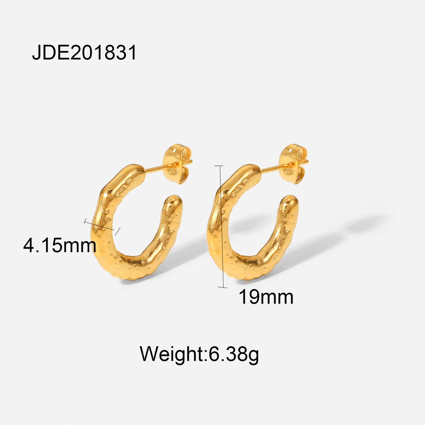 Minimalist Geometric Titanium Steel Earrings with 18K Gold Plating for Women