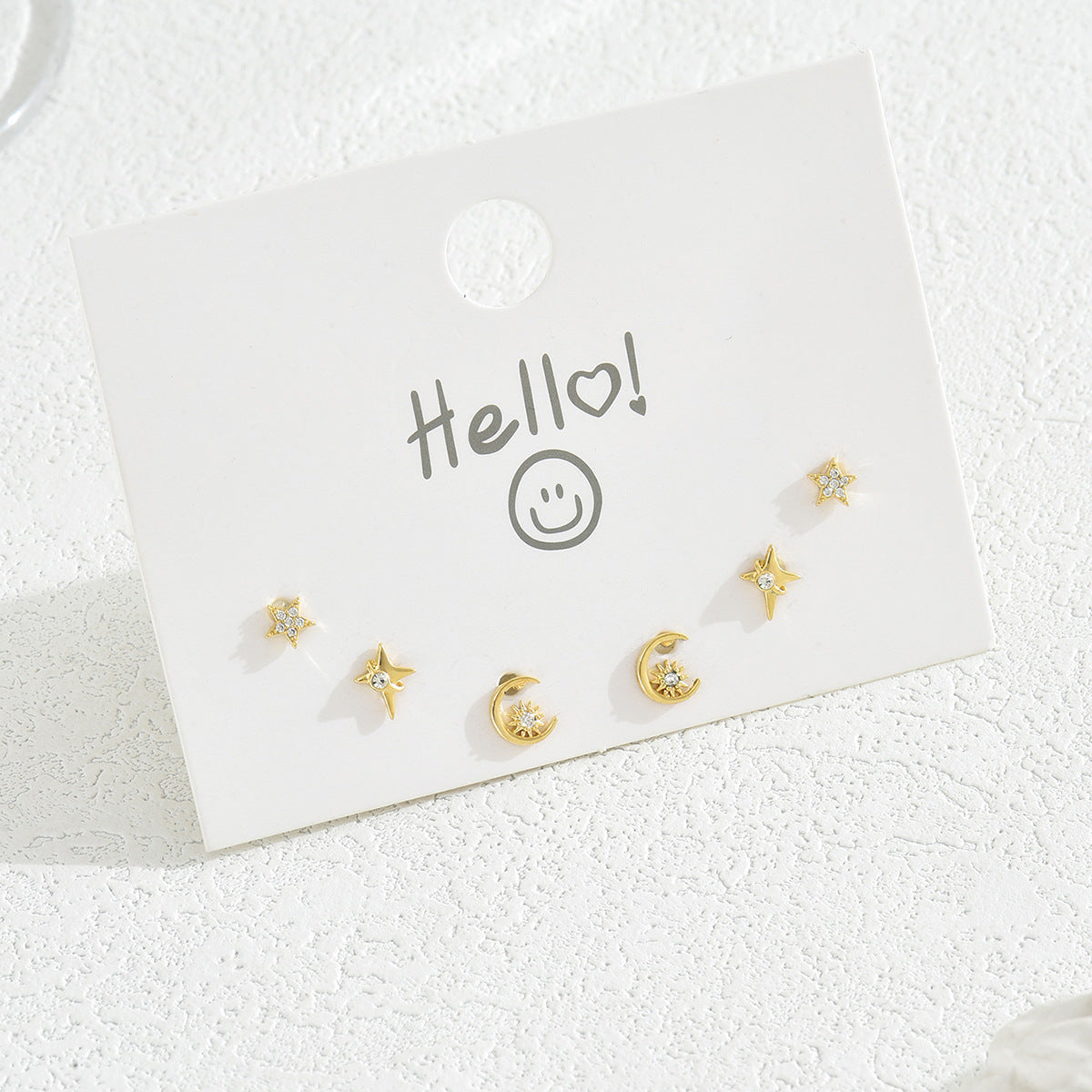 Pendientes de Tachuela Geométricos Minimalistas para Mujer con Incrustaciones de Zirconia en Base de Cobre y Postes de Acero Inoxidable