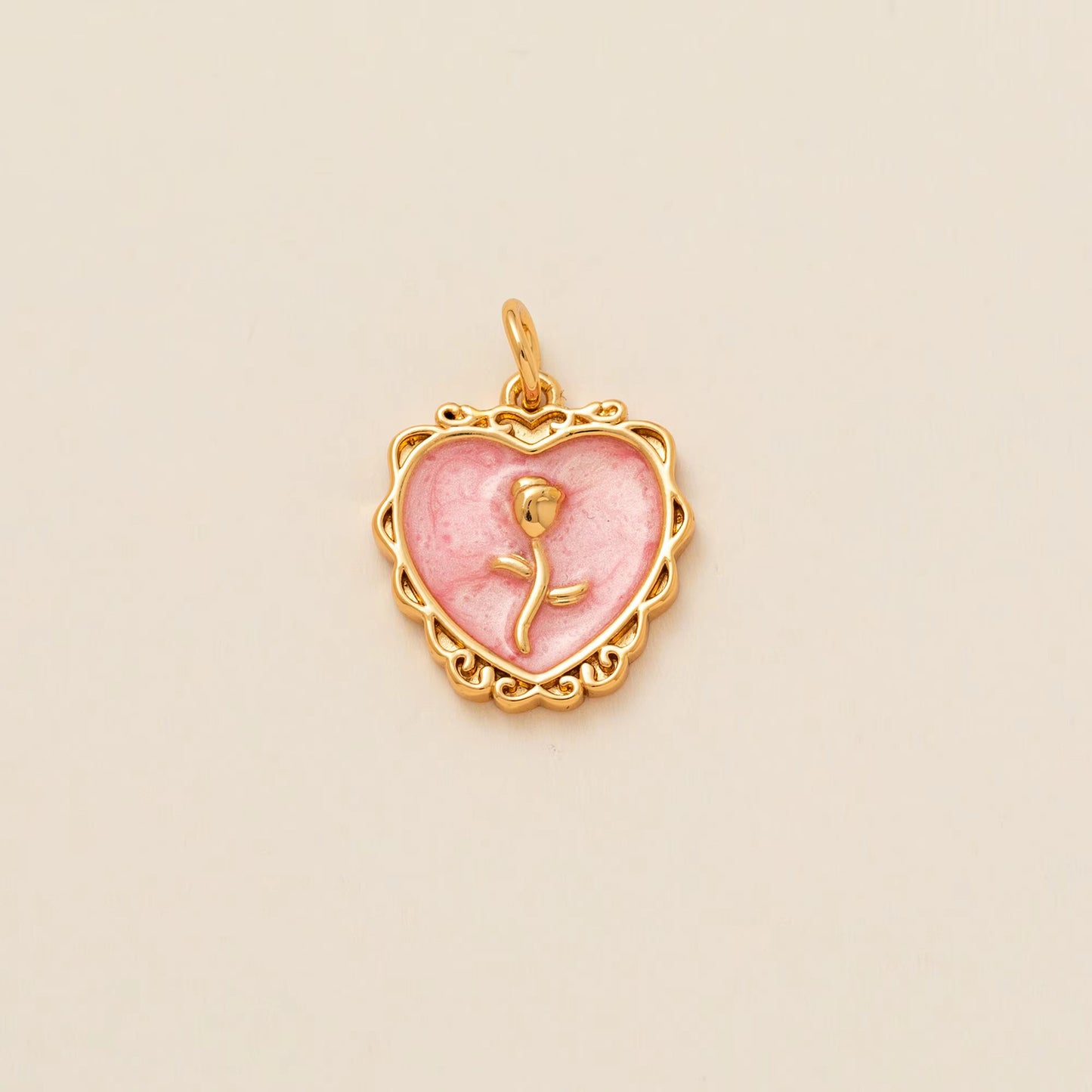 Sweet Heart Geometric Brass Cubic Zirconia Pendant Necklace