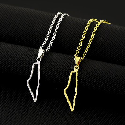 Collana con Ciondolo Geometrico alla Moda in Acciaio Inossidabile con Pendente in Acciaio al Titanio e Finitura Elettrodeposita per Uomo e Donna