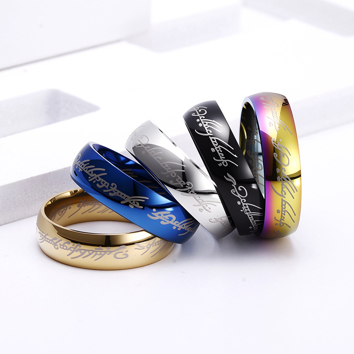 Vintage Stainless Steel Plated Letter Number Ring Unisex