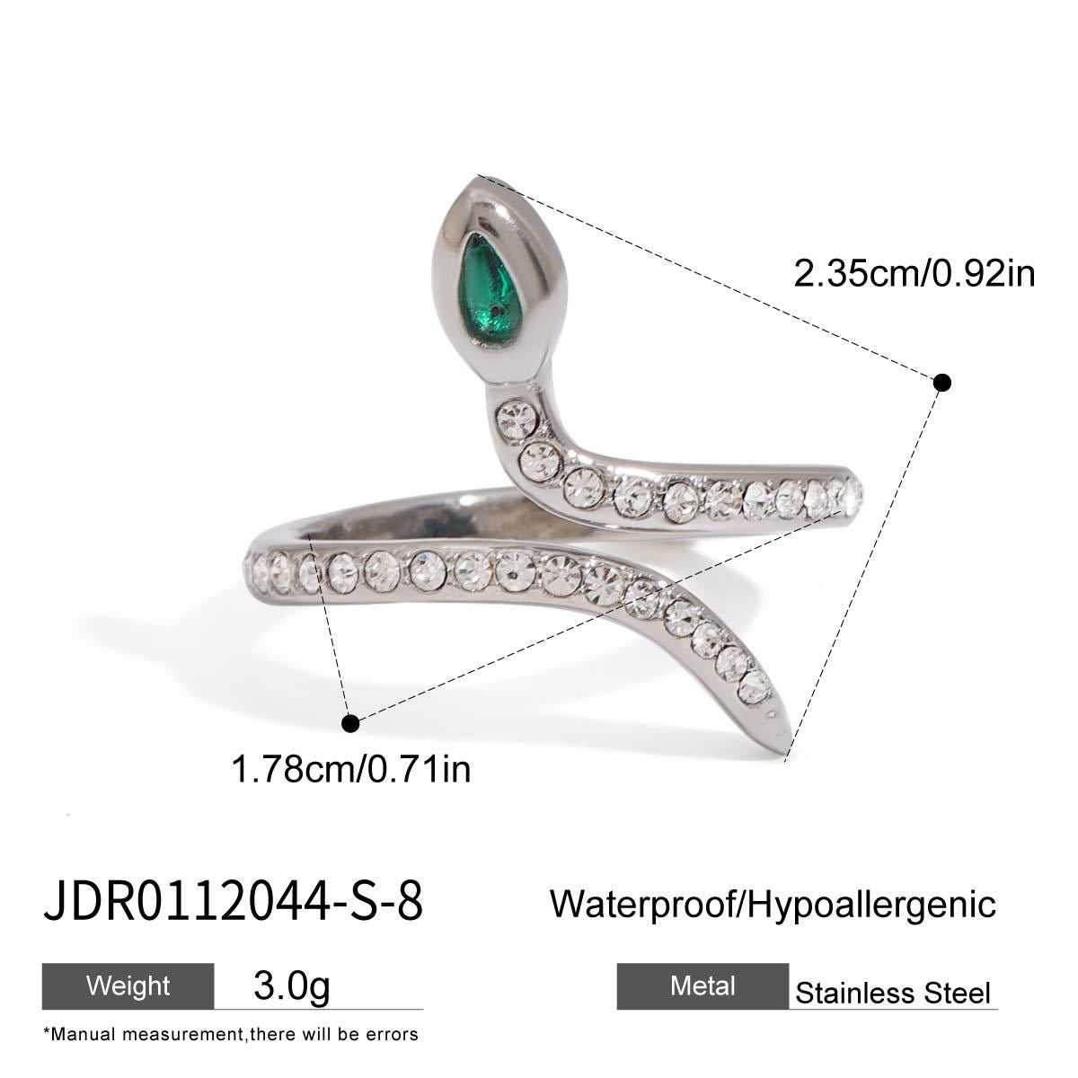 Plated Geometric Snake Stainless Steel Ring for Women