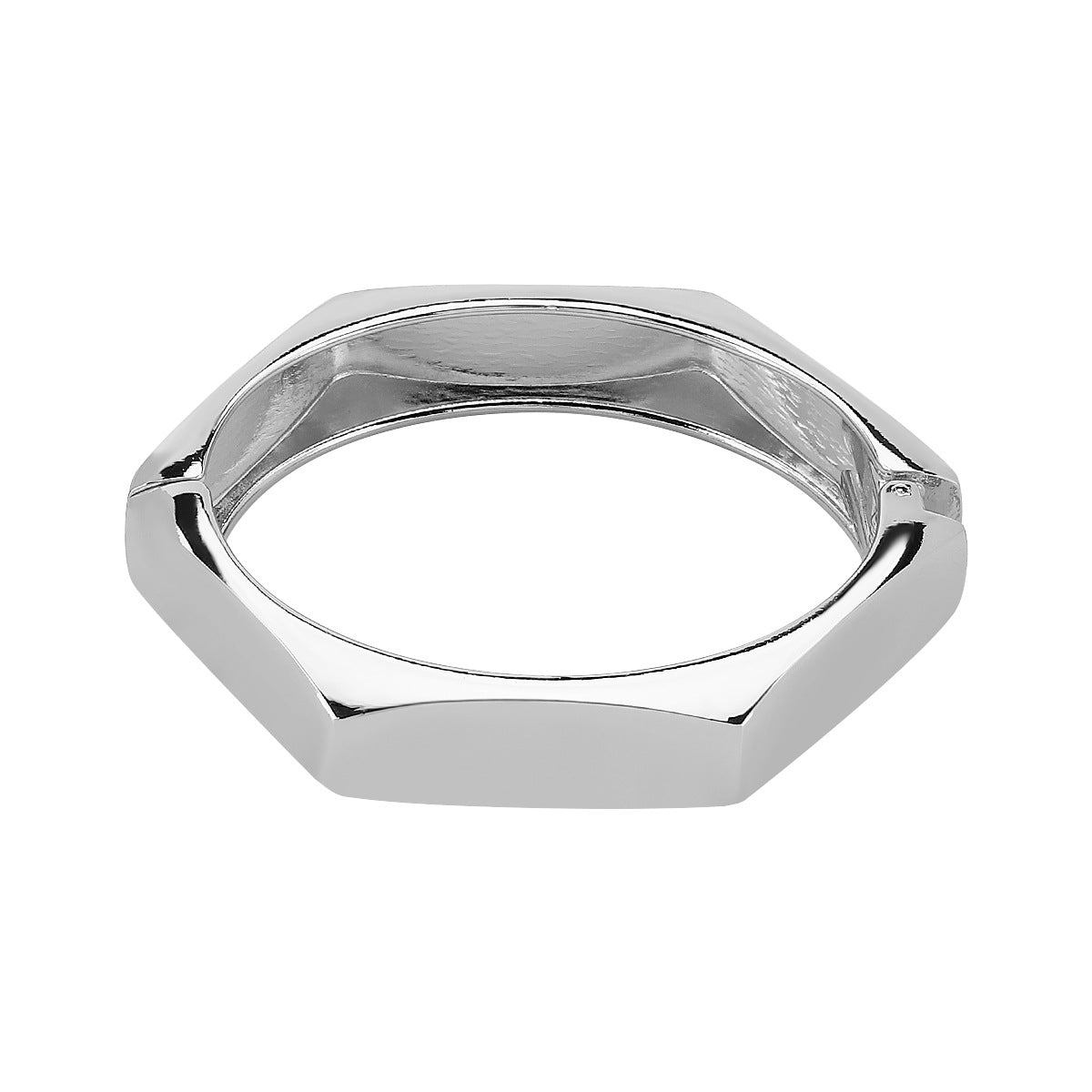 Pulsera de aleación geométrica punk con resorte y acabado chapado para combinar y uso diario