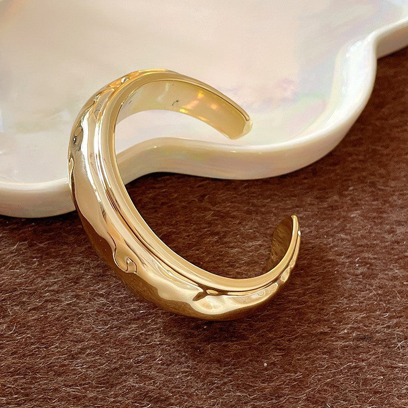 Pulsera de acrílico ovalada a rayas para mujer con diseño geométrico y atrevida declaración de moda