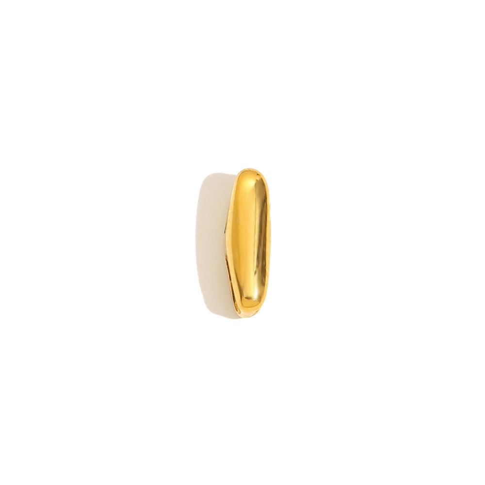 Collana Minimalista con Ciondolo a Lettera da Donna in Acciaio Inox con Placcatura in Oro 18K Design Cavo