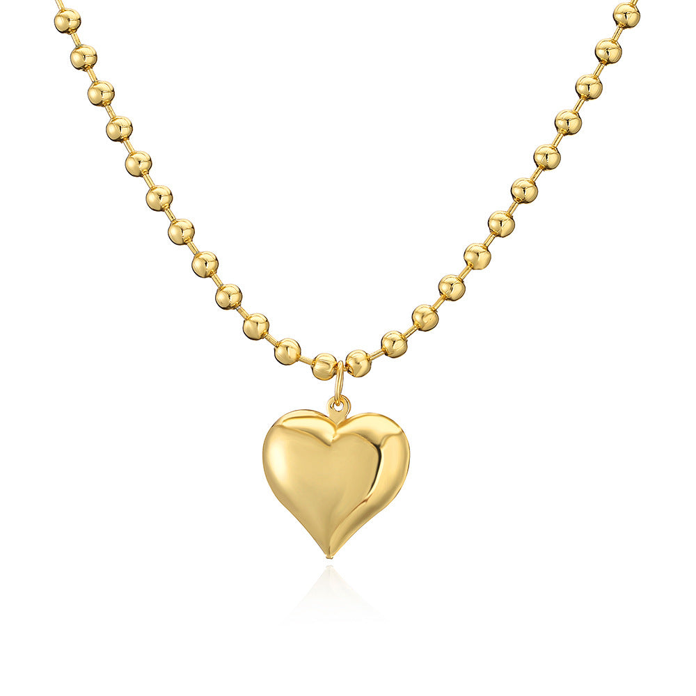 Collana con Ciondolo a Cuore Minimalista in Rame, Placcata Oro 18K da Donna