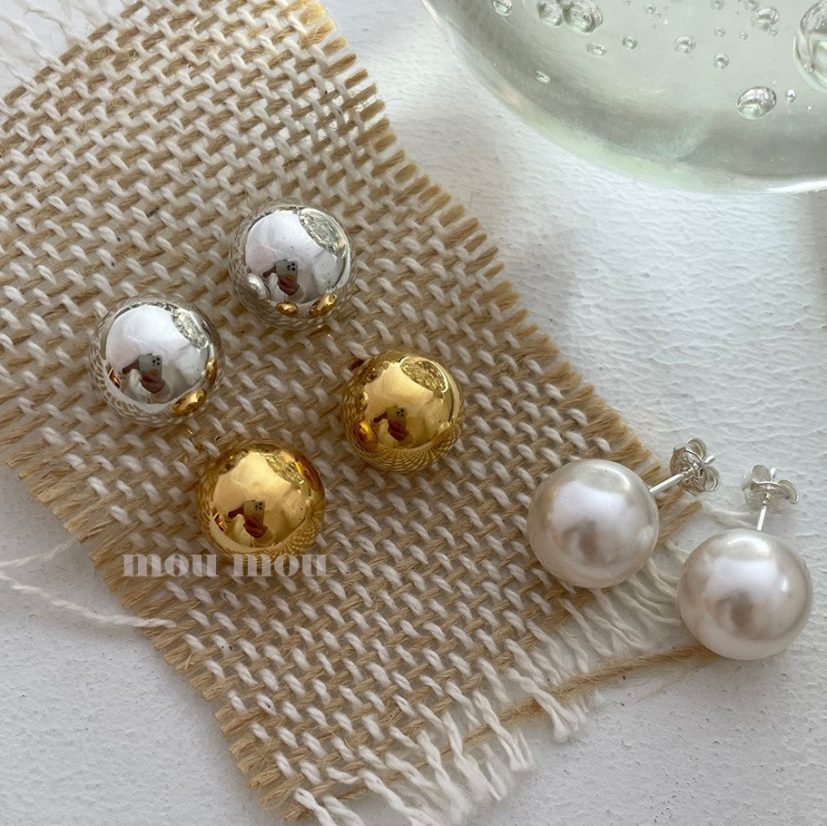 Orecchini Vintage Minimalisti Rotondi Geometrici Placcati in Argento Sterling 925