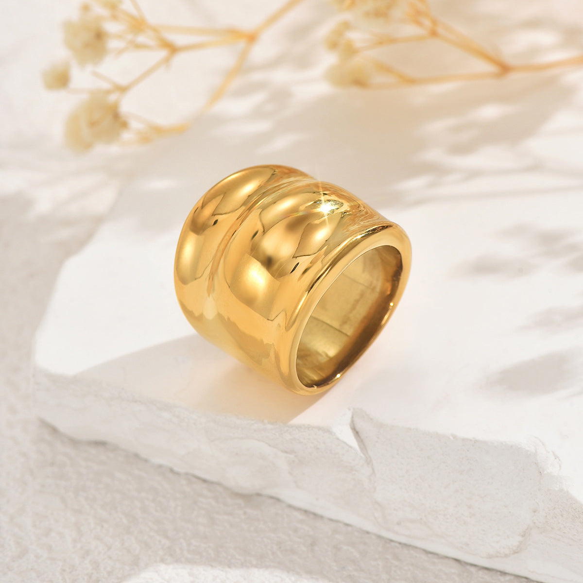 Anillo Retorcido Geométrico Minimalista de Aleación de Zinc con Acabado Chapado para Mujer Anillo Ajustable para Dedo Índice