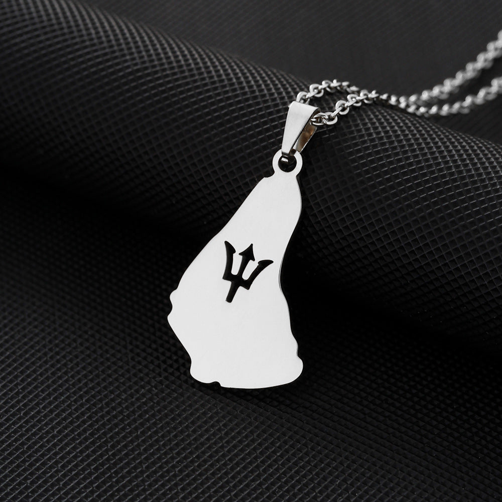 Collana con Pendente Geometrico in Acciaio Inossidabile Stile Etnico con Finitura Placcata per Donne, Gioielli a Strati Minimalisti con Catena a O