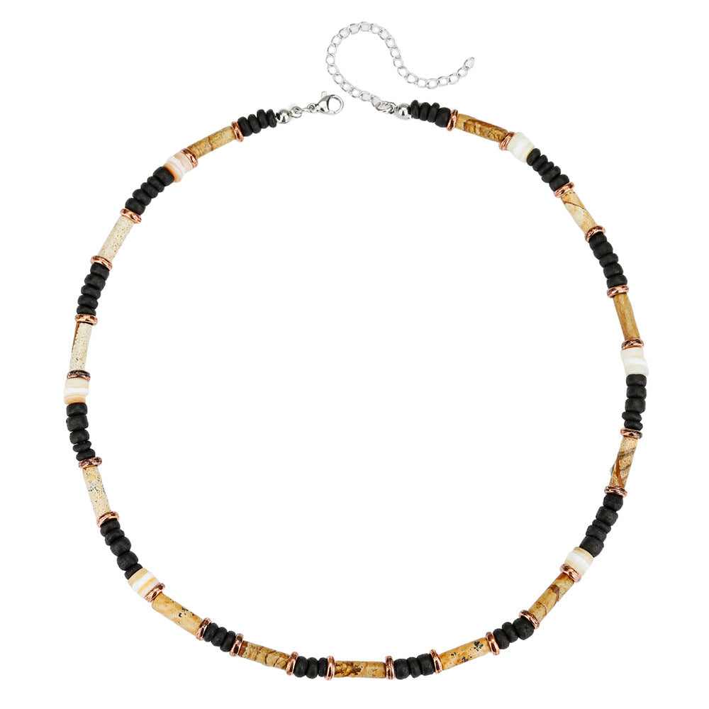 Bohemian Vintage Geometric Round Alloy Plated Men's Necklace Cable Chain
