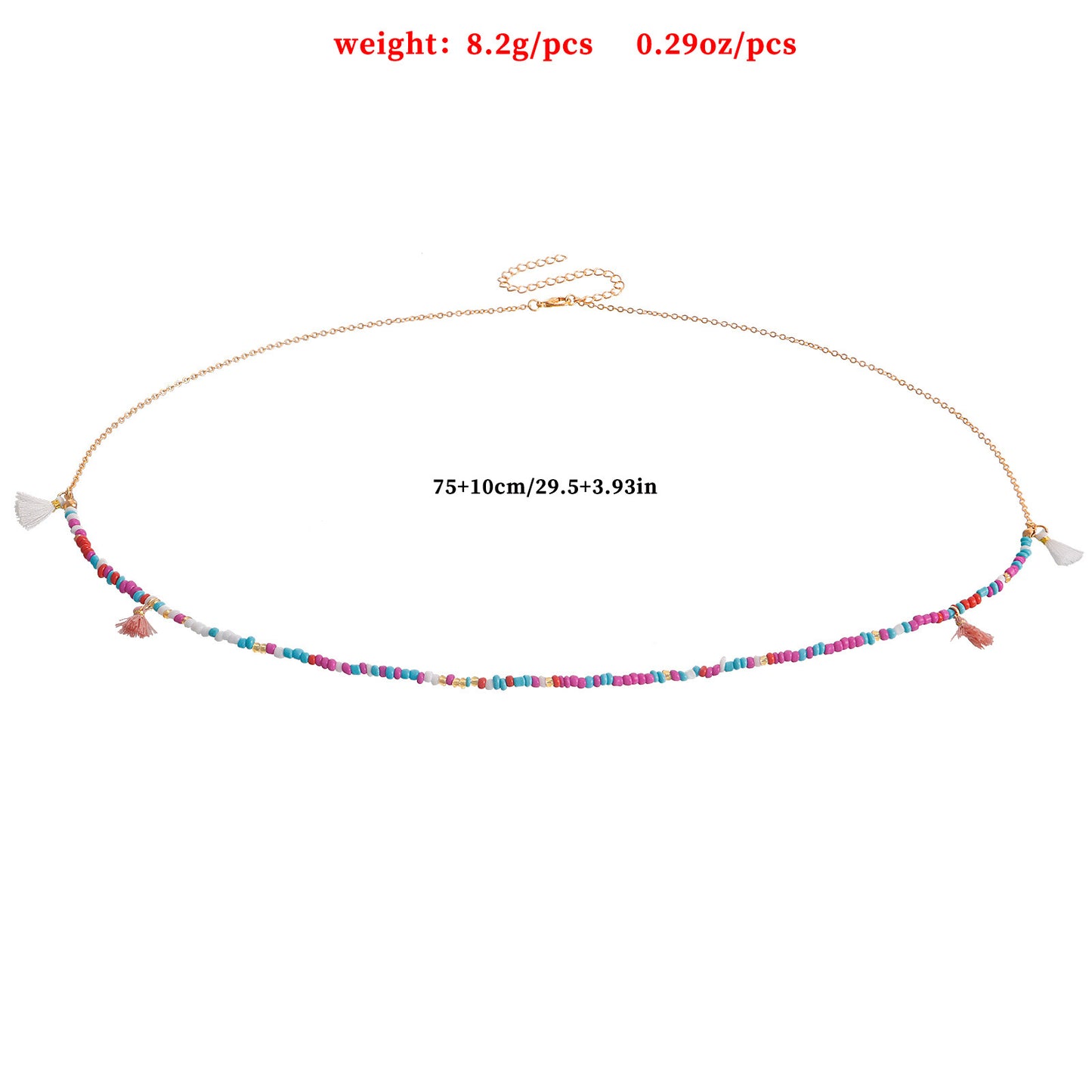 Minimalist Tassel Waist Chain for Women with 3mm Metal Beads and Adjustable Length