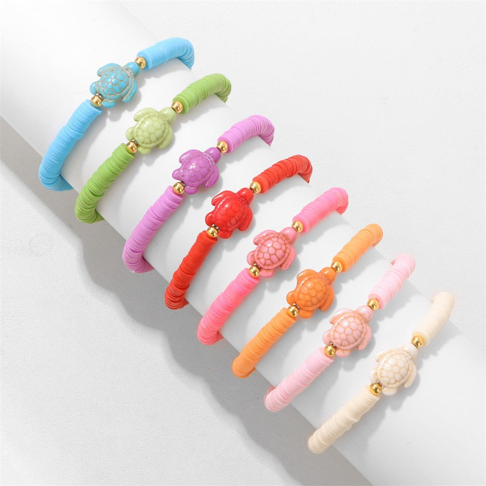 Bohemian Turtle Animal Shape Pearl Resin Bracelet Unisex Summer Beach Jewelry