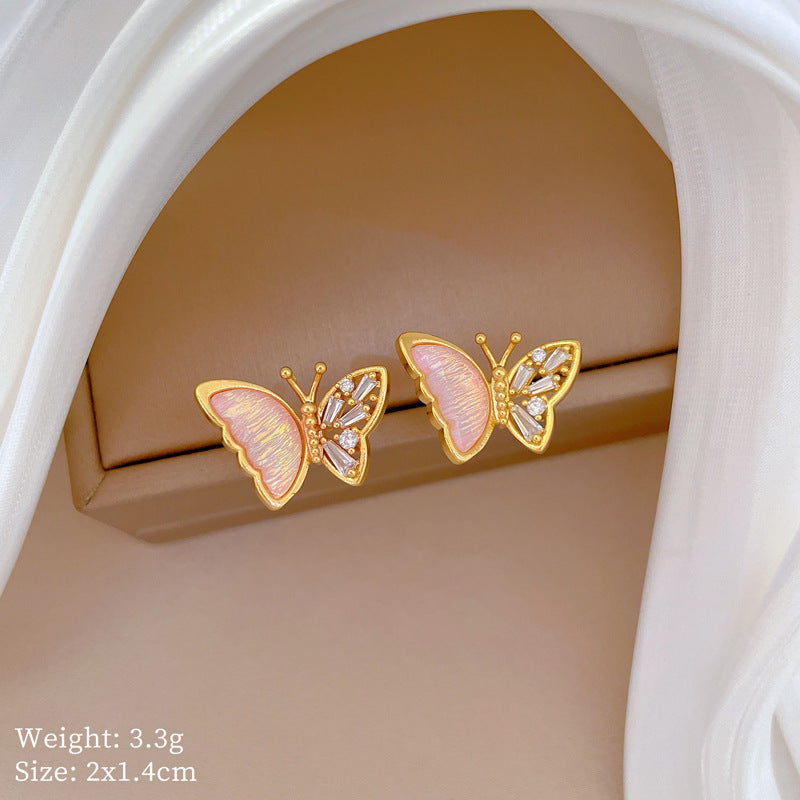 Geometric Stud Earrings for Women with Plated Copper Design, Elegant Long Tassel Drop Earrings, Sweet Style Jewelry