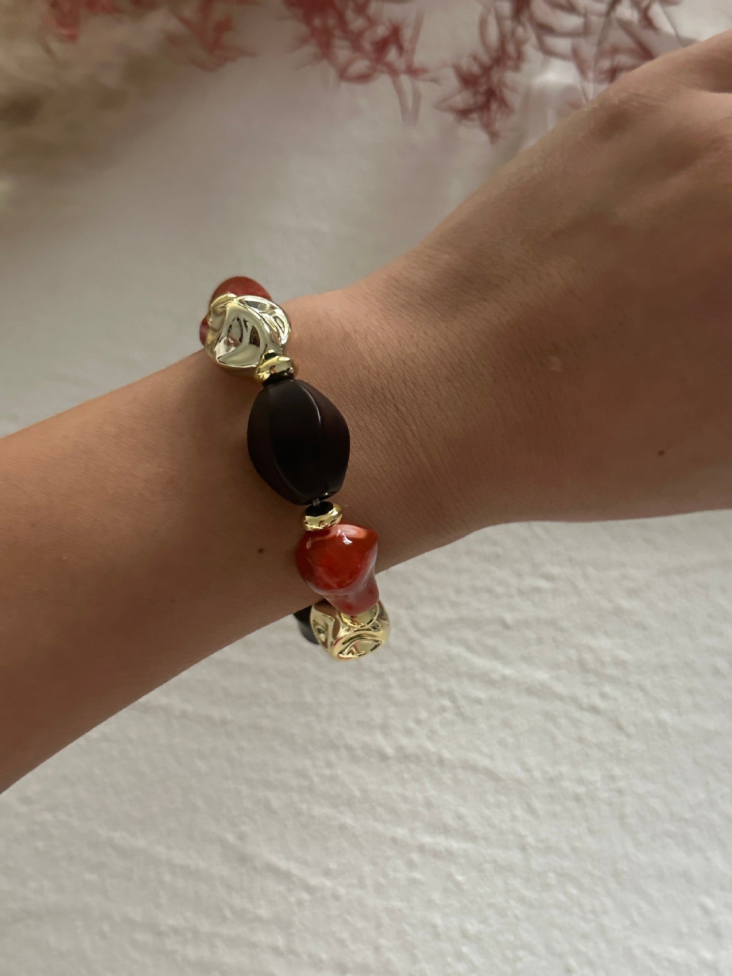 Vintage Elegant Geometric Gradient Acrylic Plated Necklace and Bracelet Set for Women
